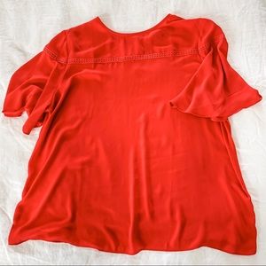 Loft Flutter Mixed Media Top